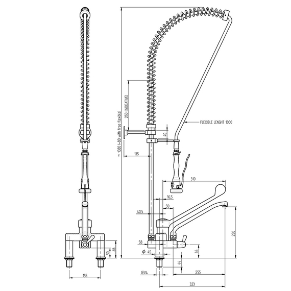 Monolith Premium Zweiloch-Geschirrbrause, inkl. Wasserhahn mit Ellenbogenbedienung 1 Monolith Premium Zweiloch-Geschirrbrause, inkl. Wasserhahn mit Ellenbogenbedienung