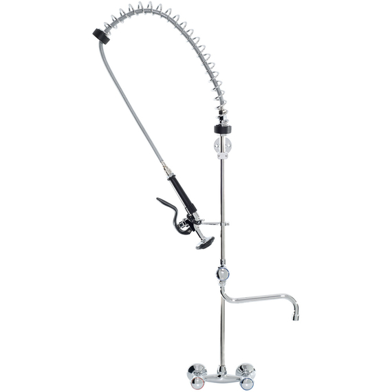 Geschirrbrause mit Mischbatterie, Zweiloch-Wandmontage, mit Wasserhahn, zwei Mischventile Geschirrbrause mit Mischbatterie, Zweiloch-Wandmontage, mit Wasserhahn, zwei Mischventile