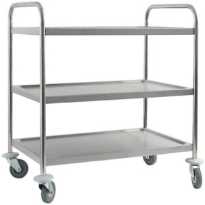 Stalgast Edelstahl Servierwagen, mit drei Borden, 845 x 525 x 940 mm (BxTxH)