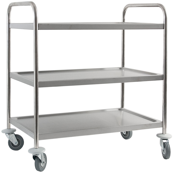 Stalgast Edelstahl Servierwagen, mit drei Borden, 845 x 525 x 940 mm (BxTxH) Stalgast Edelstahl Servierwagen, mit drei Borden, 845 x 525 x 940 mm (BxTxH)