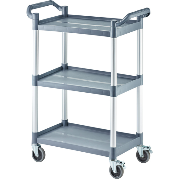 Stalgast Servierwagen aus Kunststoff, mit drei Borden, 860 x 425 x 910 mm (BxTxH) Stalgast Servierwagen aus Kunststoff, mit drei Borden, 860 x 425 x 910 mm (BxTxH)