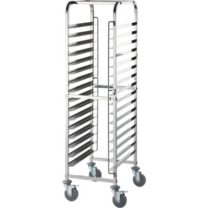 Stalgast Tablettwagen aus Edelstahl, passend für 16 x Tablett 600 x 400 mm, 470 x 620 x 1735 mm (BxTxH)