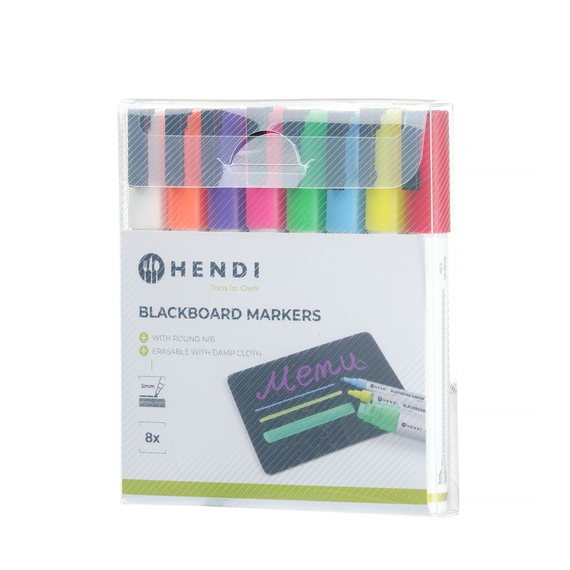 Hendi Kreidemarker 3 mm, Marker 1x weiß, 1x rot, 1x blau, 1x grün, 1x gelb, 1x violett, 1x orange und 1x pink 1 Hendi Kreidemarker 3 mm, Marker 1x weiß, 1x rot, 1x blau, 1x grün, 1x gelb, 1x violett, 1x orange und 1x pink