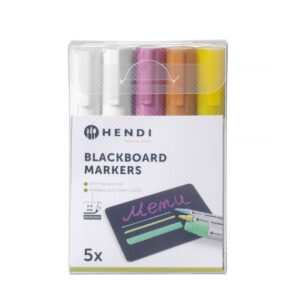 Hendi Kreidemarker 6 mm, 2x weiß, 1x rosa, 1x gelb, 1x bronze, 5 Stk