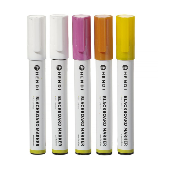 Hendi Kreidemarker 6 mm, 2x weiß, 1x rosa, 1x gelb, 1x bronze, 5 Stk 2 Hendi Kreidemarker 6 mm, 2x weiß, 1x rosa, 1x gelb, 1x bronze, 5 Stk