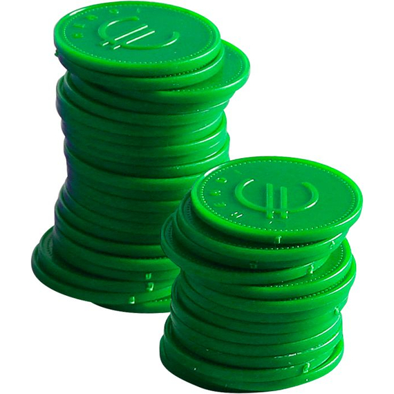 BarUp Pfandmünzen - 100 Stk., Grün, 100 Stk., ⌀25mm BarUp Pfandmünzen - 100 Stk., Grün, 100 Stk., ⌀25mm