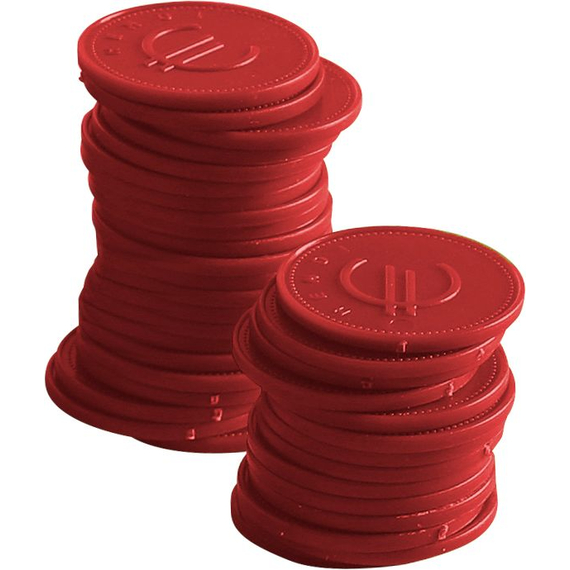 BarUp Pfandmünzen - 100 Stk., Rot, 100 Stk., ⌀25mm BarUp Pfandmünzen - 100 Stk., Rot, 100 Stk., ⌀25mm