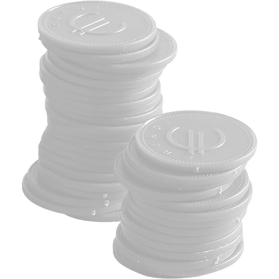 BarUp Pfandmünzen - 100 Stk., Weiß, 100 Stk., ⌀25mm BarUp Pfandmünzen - 100 Stk., Weiß, 100 Stk., ⌀25mm