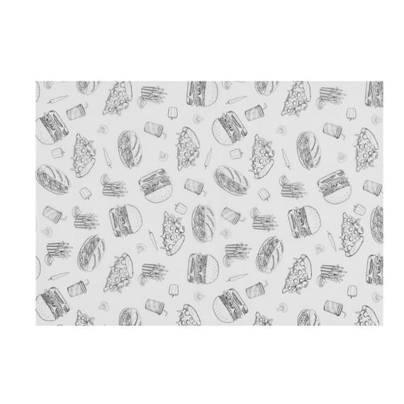 Hendi Einschlagpapier, fettdicht, Fastfood-Muster, 500 Stk., 250x350mm Hendi Einschlagpapier, fettdicht, Fastfood-Muster, 500 Stk., 250x350mm