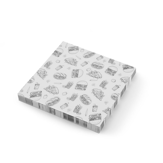 Hendi Einschlagpapier, fettdicht, Fastfood-Muster, 500 Stk., 305x305mm 1 Hendi Einschlagpapier, fettdicht, Fastfood-Muster, 500 Stk., 305x305mm