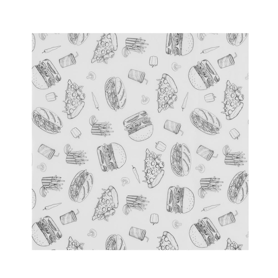 Hendi Einschlagpapier, fettdicht, Fastfood-Muster, 500 Stk., 305x305mm Hendi Einschlagpapier, fettdicht, Fastfood-Muster, 500 Stk., 305x305mm