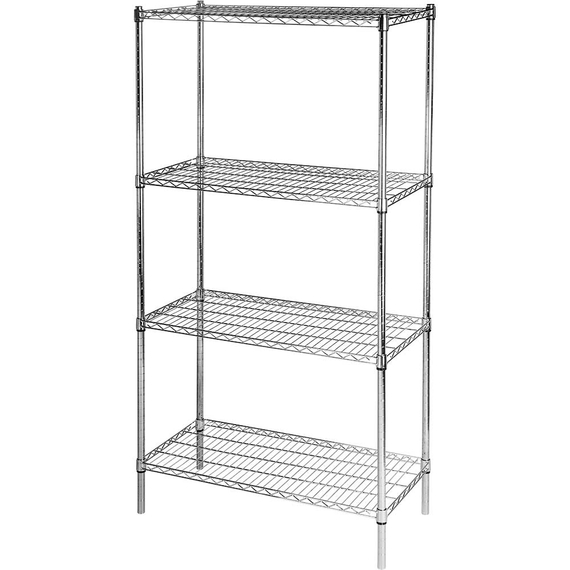 Lagerregal aus verchromten Stahl, Abmessung 900x400x1800 mm (BxTxH) Lagerregal aus verchromten Stahl, Abmessung 900x400x1800 mm (BxTxH)