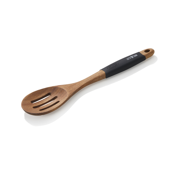 Let`S Cook Servierlöffel, 30,5 cm, geschlitzt, Akazienholz, Silikon Let`S Cook Servierlöffel, 30,5 cm, geschlitzt, Akazienholz, Silikon