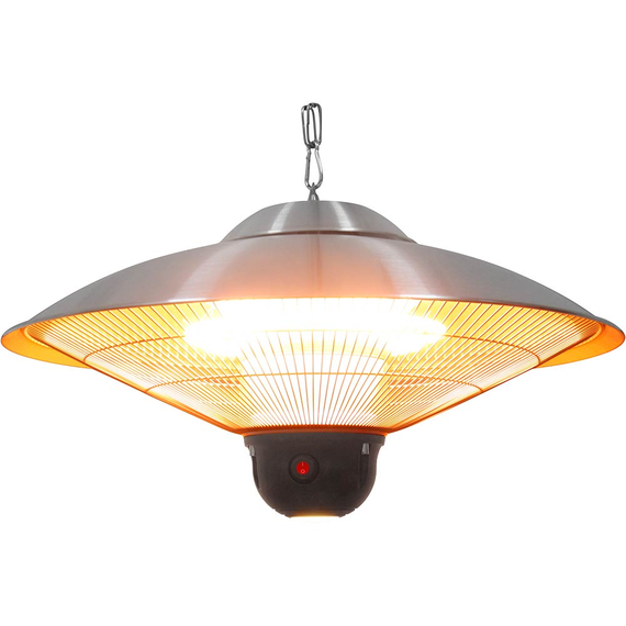 Elektrischer Heizstrahler, hängend mit LED-Beleuchtung, Ø 585 mm, Höhe 300 mm Elektrischer Heizstrahler, hängend mit LED-Beleuchtung, Ø 585 mm, Höhe 300 mm