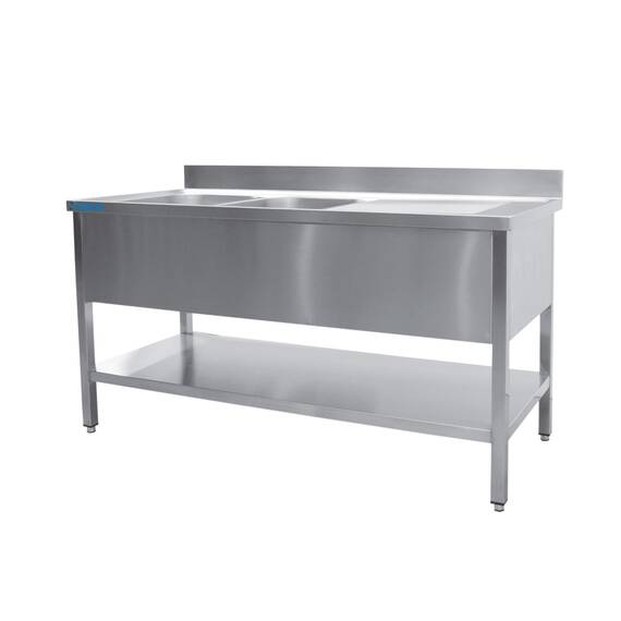 SARO Spültisch 2 Becken, links - B 1800 x T 700 SARO Spültisch 2 Becken, links - B 1800 x T 700