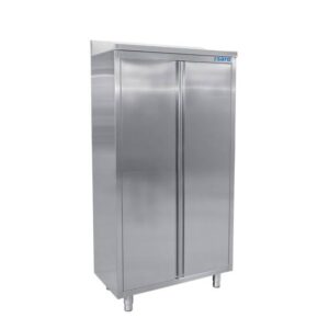 SARO Edelstahlhochschrank 2 Schiebetüren 1000mm