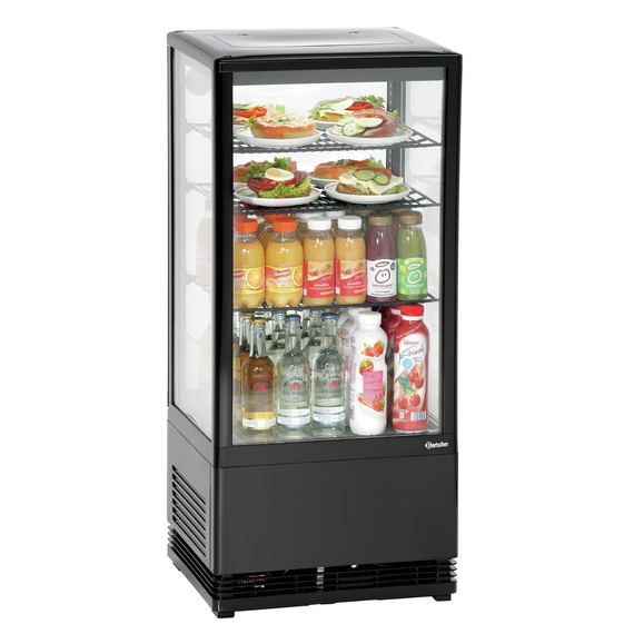 Bartscher Mini-Kühlvitrine 78L, schwarz 1 Bartscher Mini-Kühlvitrine 78L, schwarz