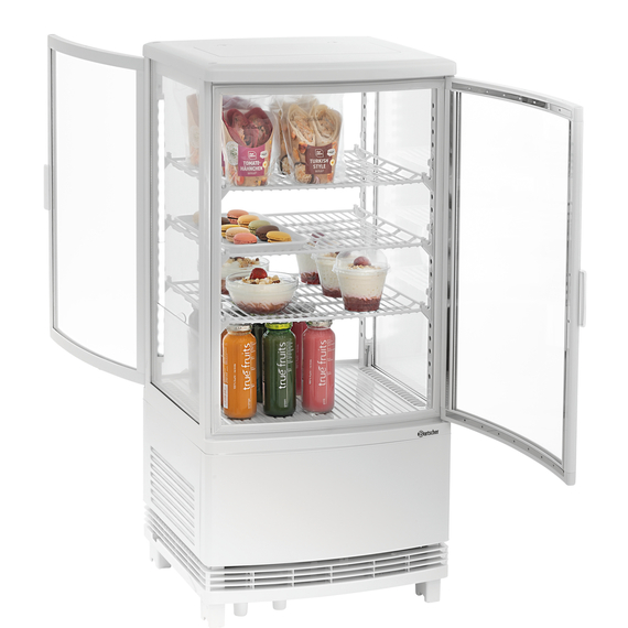 Bartscher Mini-Kühlvitrine 75L2T weiß Bartscher Mini-Kühlvitrine 75L2T weiß