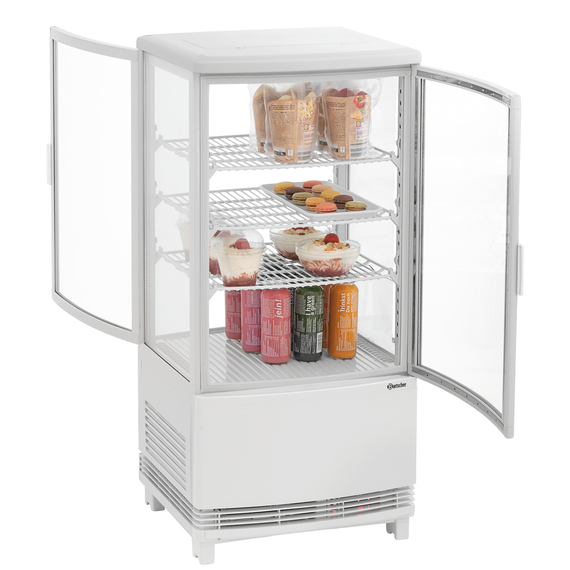 Bartscher Mini-Kühlvitrine 75L2T weiß 1 Bartscher Mini-Kühlvitrine 75L2T weiß