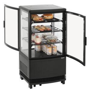 Bartscher Mini-Kühlvitrine 64L2T schwarz