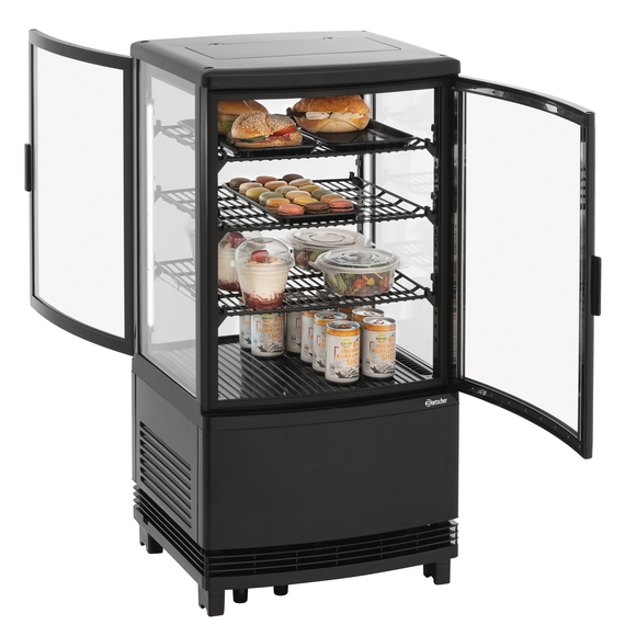 Bartscher Mini-Kühlvitrine 64L2T schwarz Bartscher Mini-Kühlvitrine 64L2T schwarz