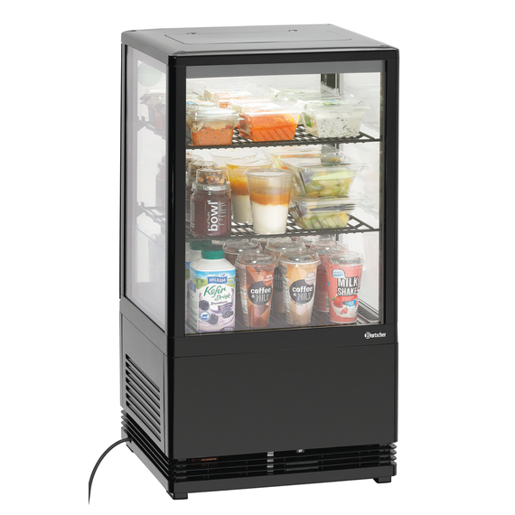 Bartscher Mini-Kühlvitrine 58L-SW 1 Bartscher Mini-Kühlvitrine 58L-SW