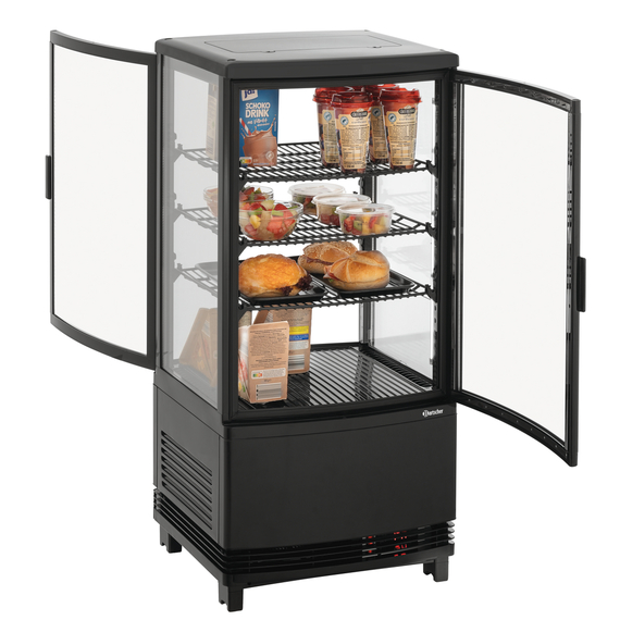Bartscher Mini-Kühlvitrine 75L2T schwarz 1 Bartscher Mini-Kühlvitrine 75L2T schwarz