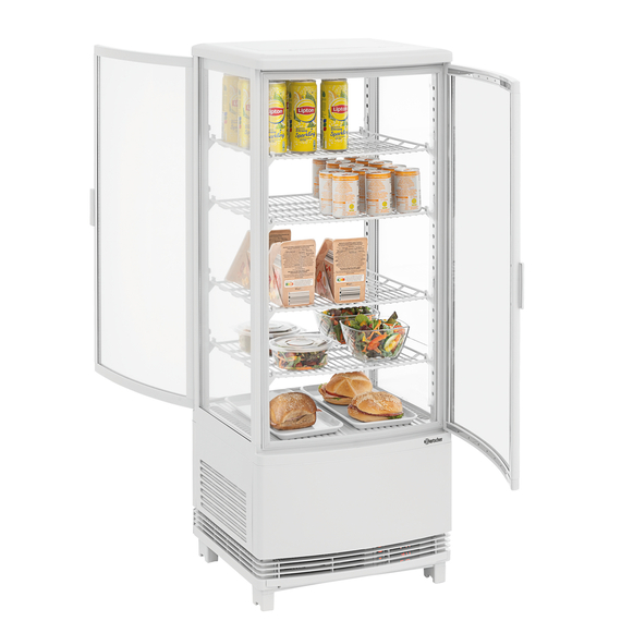 Bartscher Mini-Kühlvitrine 98L2T weiß 1 Bartscher Mini-Kühlvitrine 98L2T weiß