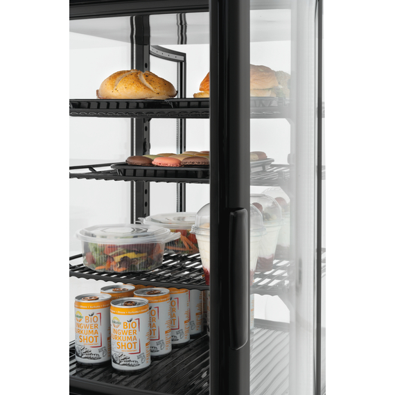 Bartscher Mini-Kühlvitrine 98L2T schwarz 2 Bartscher Mini-Kühlvitrine 98L2T schwarz