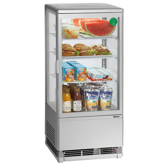 Bartscher Mini-Kühlvitrine 78L, silber Bartscher Mini-Kühlvitrine 78L, silber