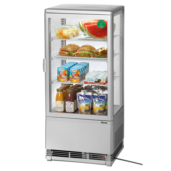 Bartscher Mini-Kühlvitrine 78L, silber 1 Bartscher Mini-Kühlvitrine 78L, silber