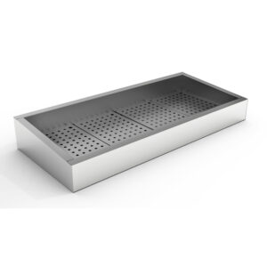 Combisteel Gemahlenes Eis Behälter Schief 4/1 Gn Aisi 304 Wasserhahn An Der Bedienung Seite