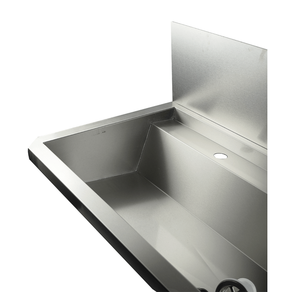 Combisteel Edelstahl Waschbecken 4 Ablasshahne 2400mm Ablaufstopfen Und Schutzwand Inklusive, Exklusiv Hahne 2 Combisteel Edelstahl Waschbecken 4 Ablasshahne 2400mm Ablaufstopfen Und Schutzwand Inklusive, Exklusiv Hahne