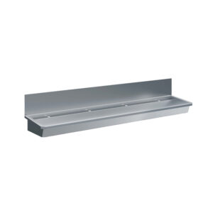 Combisteel Edelstahl Waschbecken 4 Ablasshahne 2400mm Ablaufstopfen Und Schutzwand Inklusive, Exklusiv Hahne