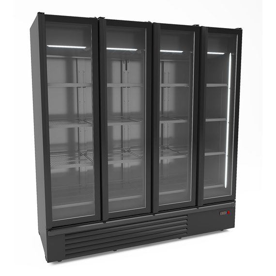Combisteel Kühlschrank 4 Glastüren Schwarz 1850L Combisteel Kühlschrank 4 Glastüren Schwarz 1850L