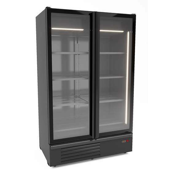 Combisteel Tiefkühlschrank 2 Glastüren Schwarz 1230L Combisteel Tiefkühlschrank 2 Glastüren Schwarz 1230L
