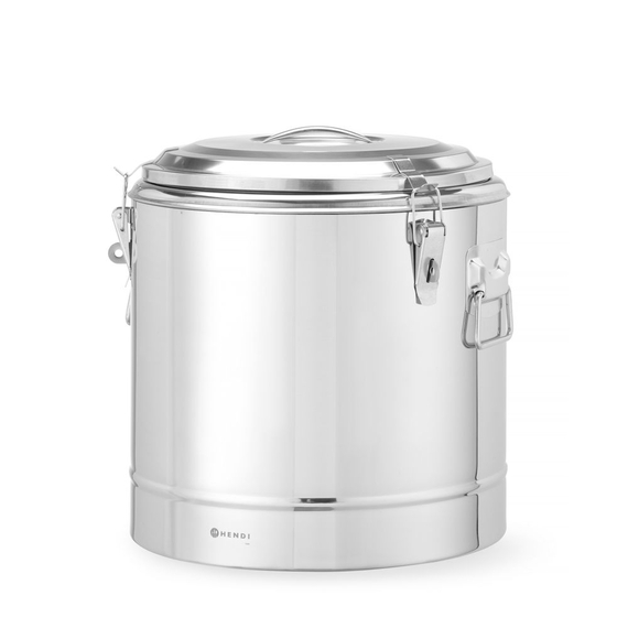 Hendi Isolierter tragbarer Behälter, Kitchen Line, 31L, Silber, ⌀400x(H)445mm 1 Hendi Isolierter tragbarer Behälter, Kitchen Line, 31L, Silber, ⌀400x(H)445mm