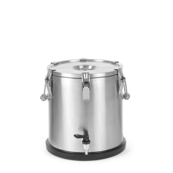Hendi Isolierter tragbarer Behälter - mit Ablasshahn, Profi Line, 20L, Silber, ⌀330x(H)360mm Hendi Isolierter tragbarer Behälter - mit Ablasshahn, Profi Line, 20L, Silber, ⌀330x(H)360mm