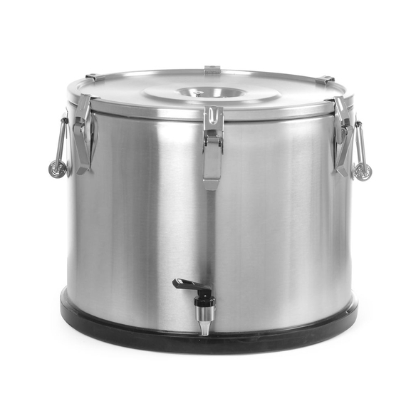 Hendi Isolierter tragbarer Behälter - mit Ablasshahn, Profi Line, 50L, Silber, ⌀480x(H)380mm Hendi Isolierter tragbarer Behälter - mit Ablasshahn, Profi Line, 50L, Silber, ⌀480x(H)380mm