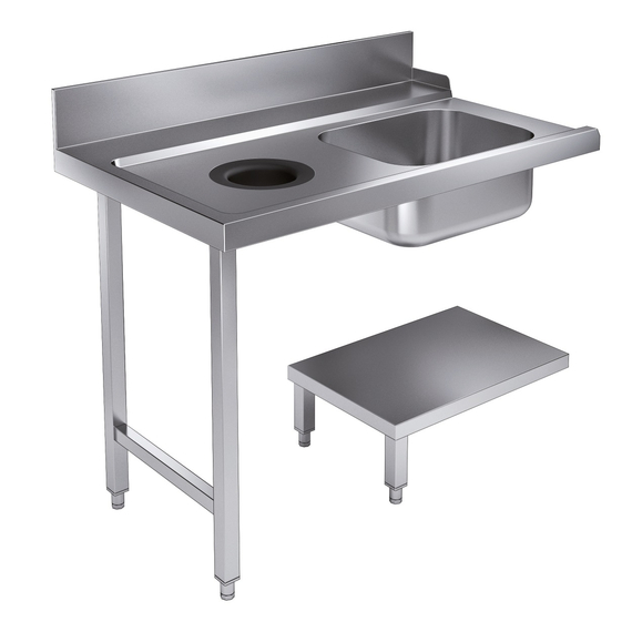 Combisteel Zulauftisch Grundboden mit Abfallloch 1200 Links für 7280.0045-0046 Combisteel Zulauftisch Grundboden mit Abfallloch 1200 Links für 7280.0045-0046