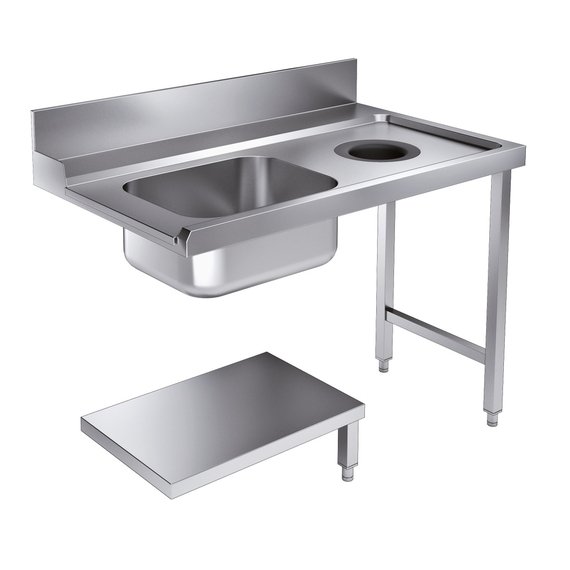 Combisteel Zulauftisch Grundboden mit Abfallloch 1200 Rechts für 7280.0045-0046 Combisteel Zulauftisch Grundboden mit Abfallloch 1200 Rechts für 7280.0045-0046