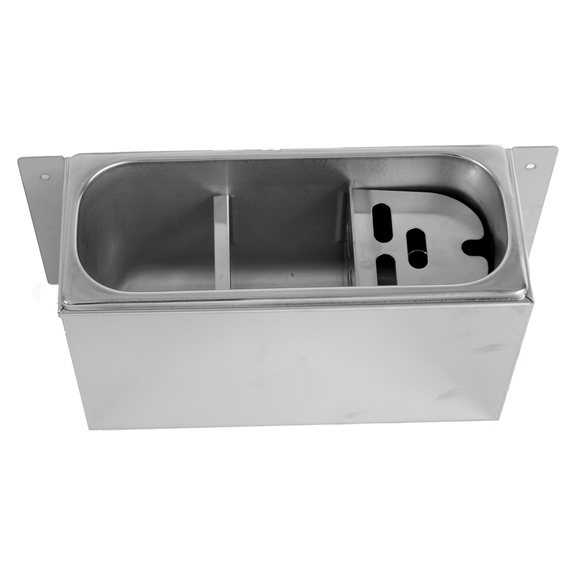 Combisteel Spülbecke für Eislöffel 330X120X150 mit Wasserablaufloch, Wasseranschluss Und Überlaufrohr Combisteel Spülbecke für Eislöffel 330X120X150 mit Wasserablaufloch, Wasseranschluss Und Überlaufrohr