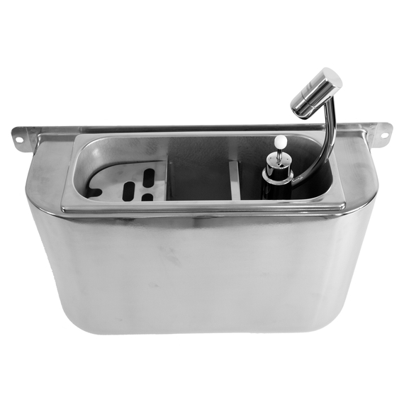 Combisteel Spülbecke für Eislöffel mit Eislöffeldusche 410X120X270 mit Wasserablaufloch, Wasseranschluss Und Überlaufrohr – Breite 410 – Art.-Nr.: 7108.0030 Combisteel Spülbecke für Eislöffel mit Eislöffeldusche 410X120X270 mit Wasserablaufloch, Wasseranschluss Und Überlaufrohr – Breite 410 – Art.-Nr.: 7108.0030