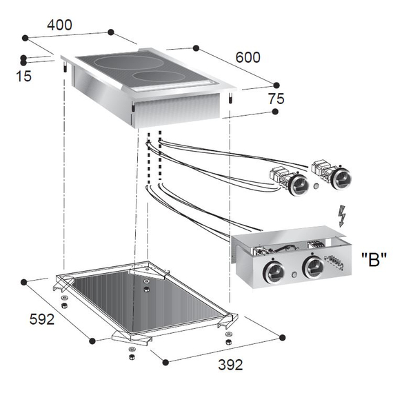 Combisteel Glaskeramikherd 2 Zonen 1 Combisteel Glaskeramikherd 2 Zonen