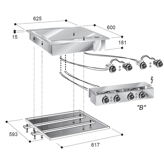 Combisteel El. Grillplatte Glatt 400V – Breite 625 1 Combisteel El. Grillplatte Glatt 400V – Breite 625