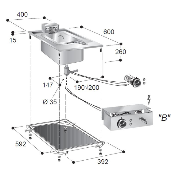 Combisteel Elektrofriteusen 1X10 L – Breite 400 – Art.-Nr.: 7266.0070 1 Combisteel Elektrofriteusen 1X10 L – Breite 400 – Art.-Nr.: 7266.0070