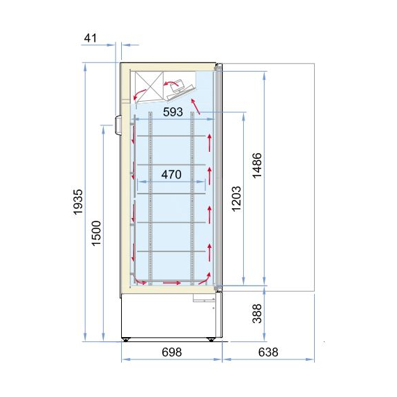 Combisteel Tiefkühlschrank Glastür Marin Umluft 1 Combisteel Tiefkühlschrank Glastür Marin Umluft