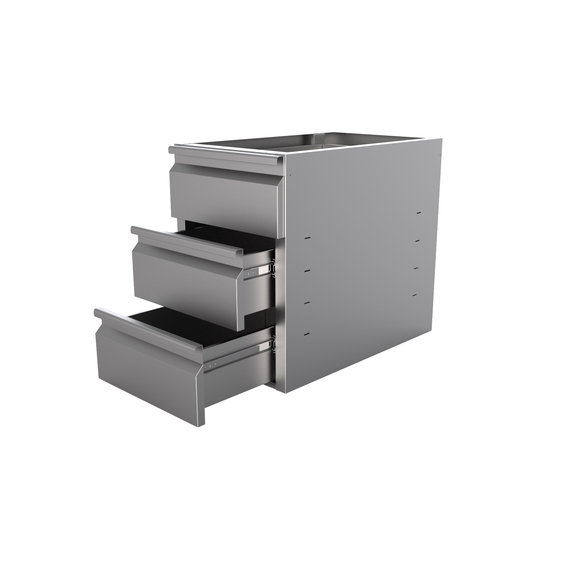 Combisteel Schubladenreihe 3 Schuben für Tisch 600 Combisteel Schubladenreihe 3 Schuben für Tisch 600