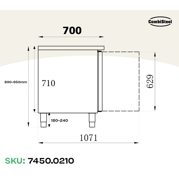Combisteel Standard Line 700 Kühltisch Spülbecke 2 Türen 1 Combisteel Standard Line 700 Kühltisch Spülbecke 2 Türen