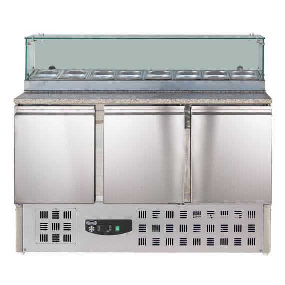 Combisteel Compact Line Pizzatisch mit Glas 3 Türen 1 Combisteel Compact Line Pizzatisch mit Glas 3 Türen
